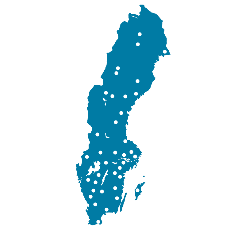 Karta – Vi finns på över 100 orter Karta - Vi finns på över 100 orter