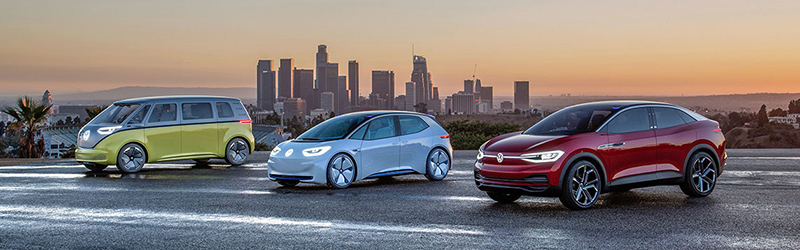 Volkswagen Showcars I.D. BUZZ, I.D. und I.D. CROZZ (v.l.n.r.) VW Group UB