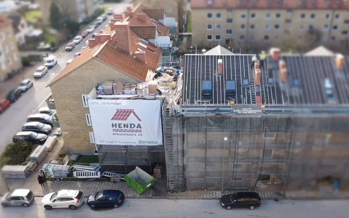 Henda Bygg_tak Henda Bygg AB i Malmö.