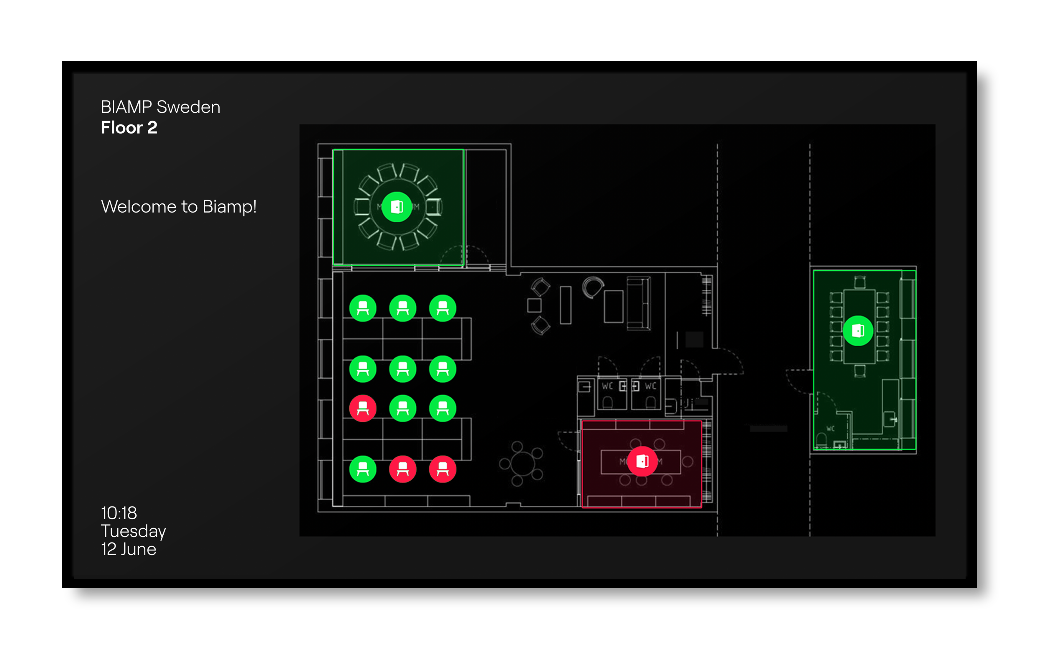 Workplace Overview Screen | Biamp Evoko