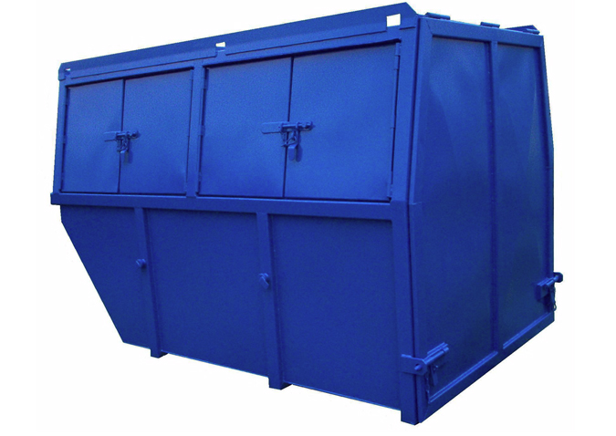 bild på blå baktömmande täckt liftdumper